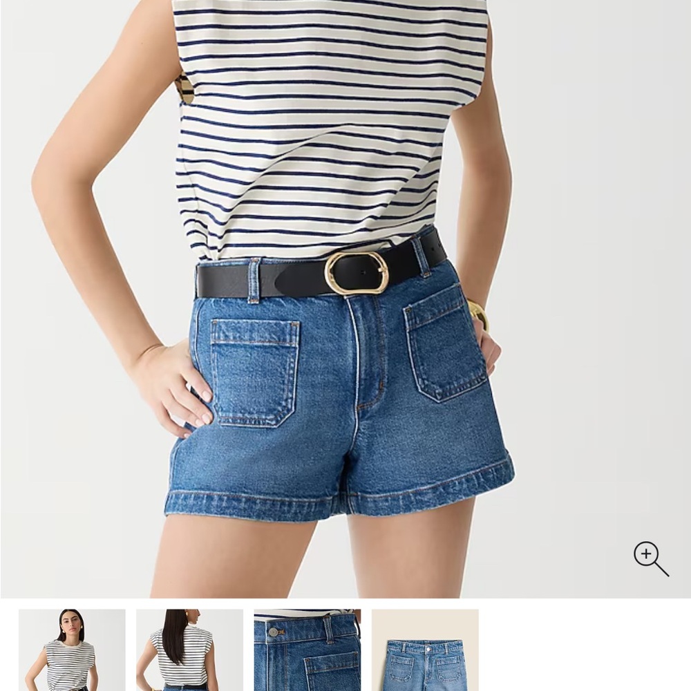 J. Crew Jean Denim Shorts Patch Pockets Size 4